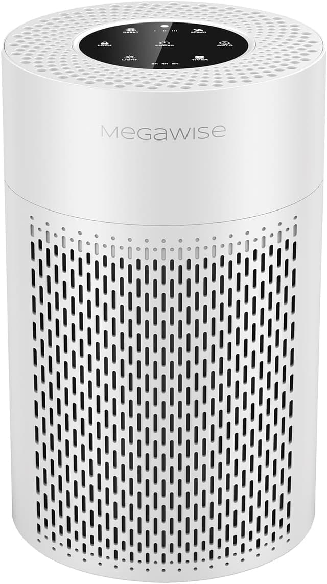Purificateur d'air intelligent MEGAWISE 2025 — Filtre HEPA H13 véritable, capteur qualité de l'air, mode veille, jusqu'à 87 m²
